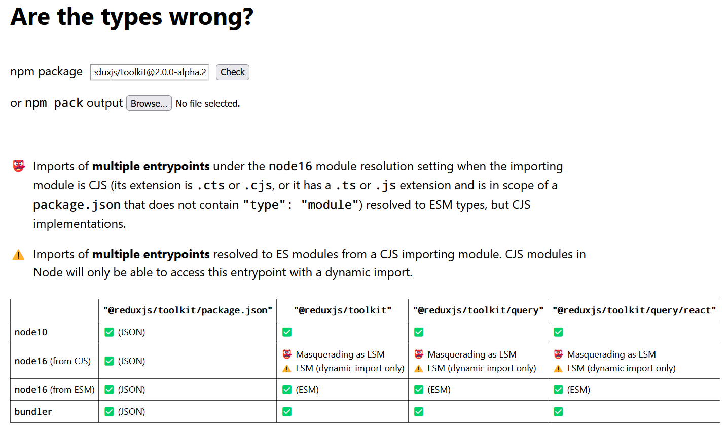 Are The Types Wrong - RTK 2.0-alpha.2 results
